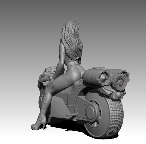 Hot girl biker 3D print model_6