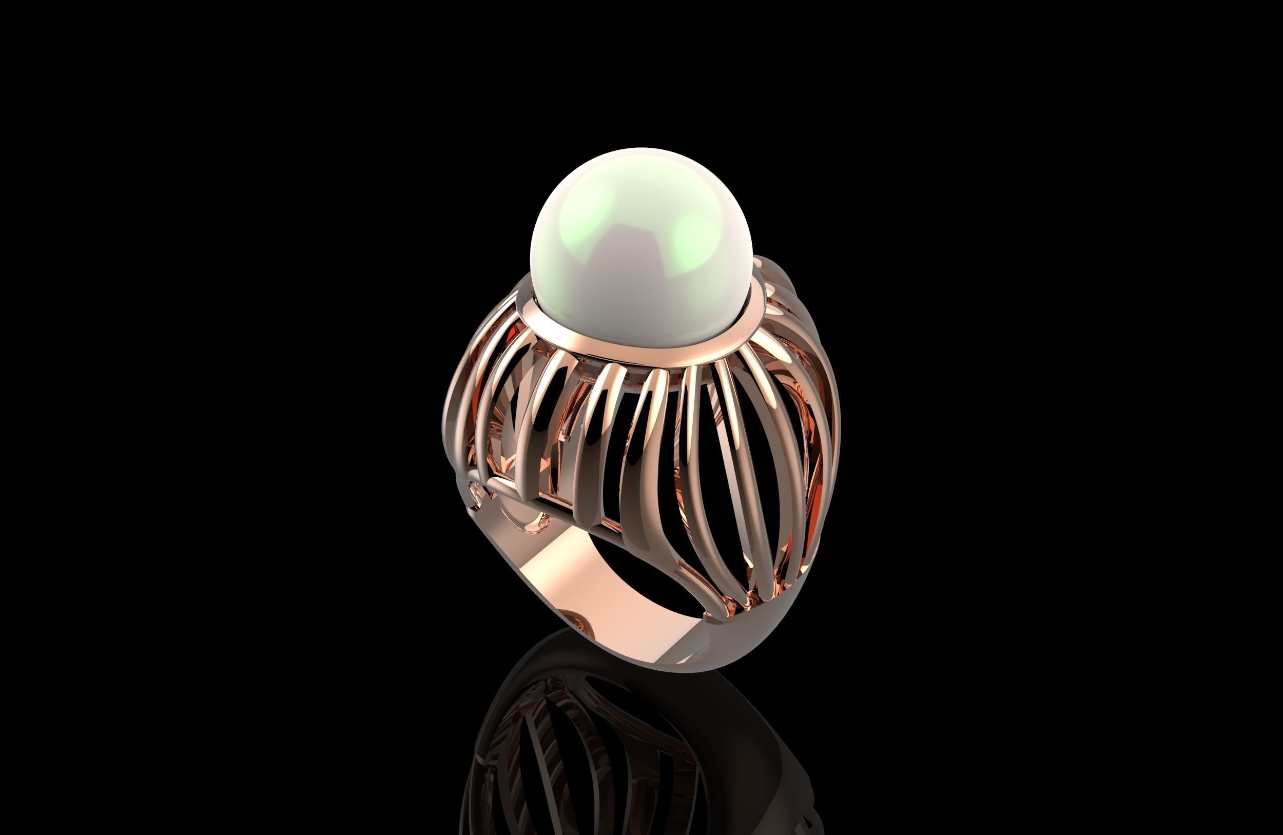 Modern Ring 3D print model_5