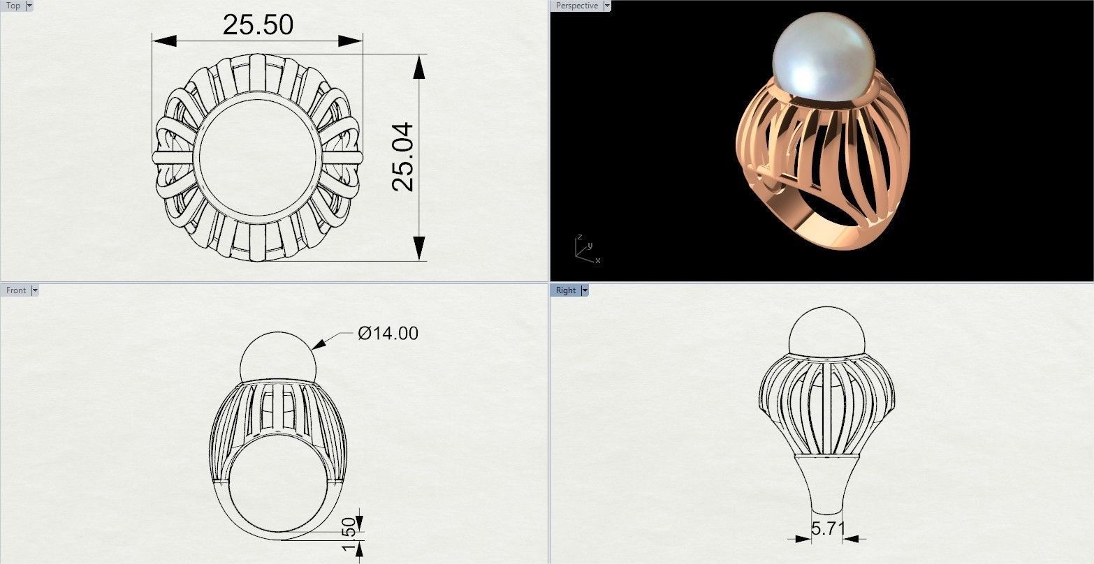 Modern Ring 3D print model_9