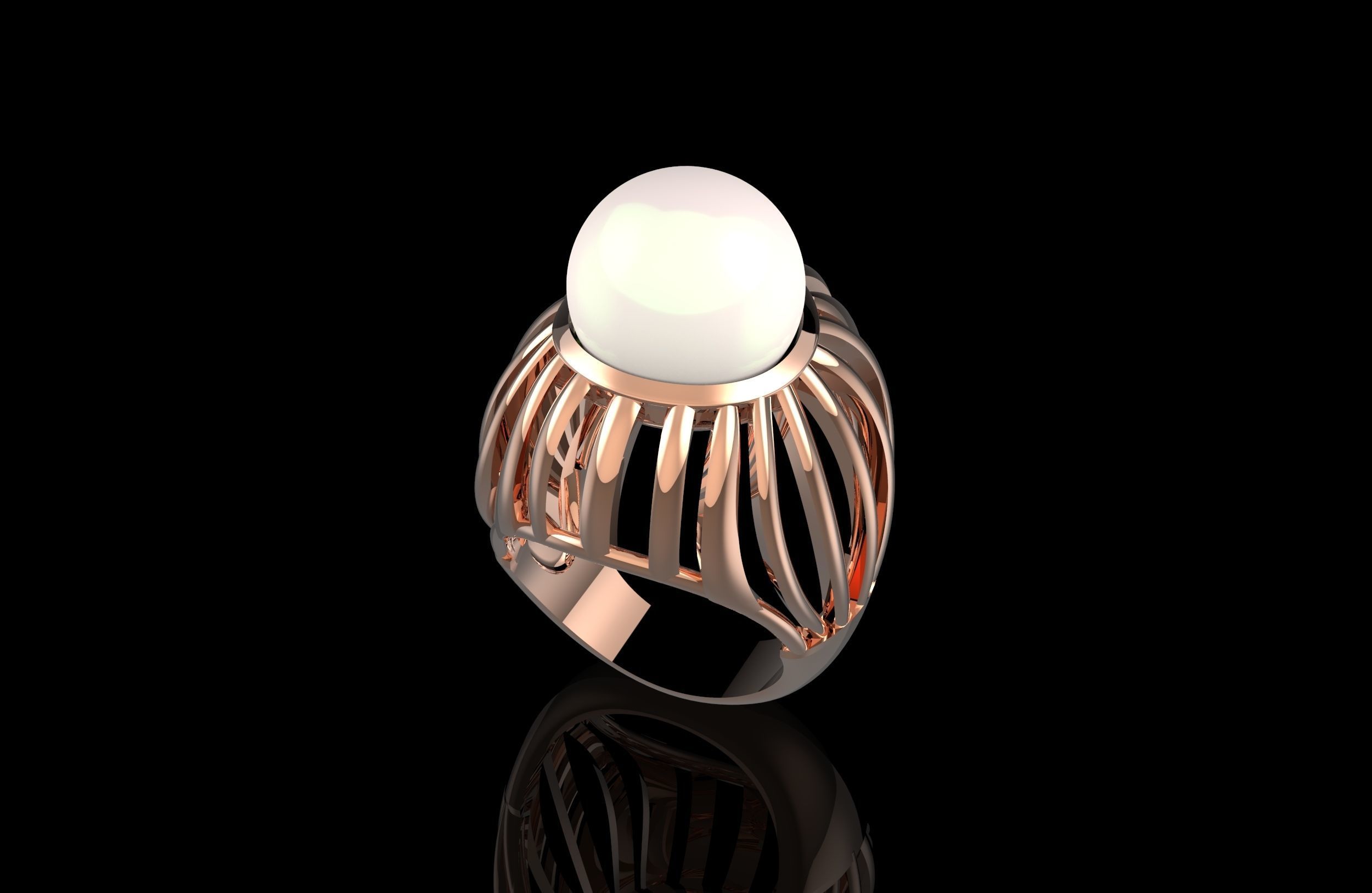 Modern Ring 3D print model_1