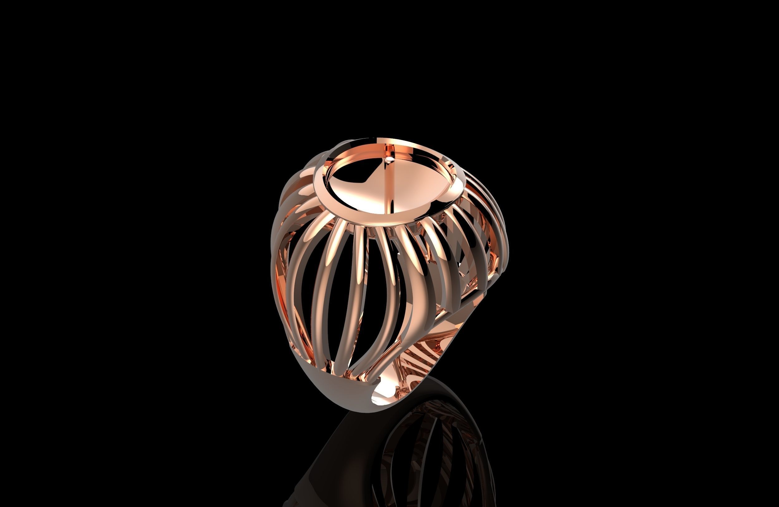 Modern Ring 3D print model_8