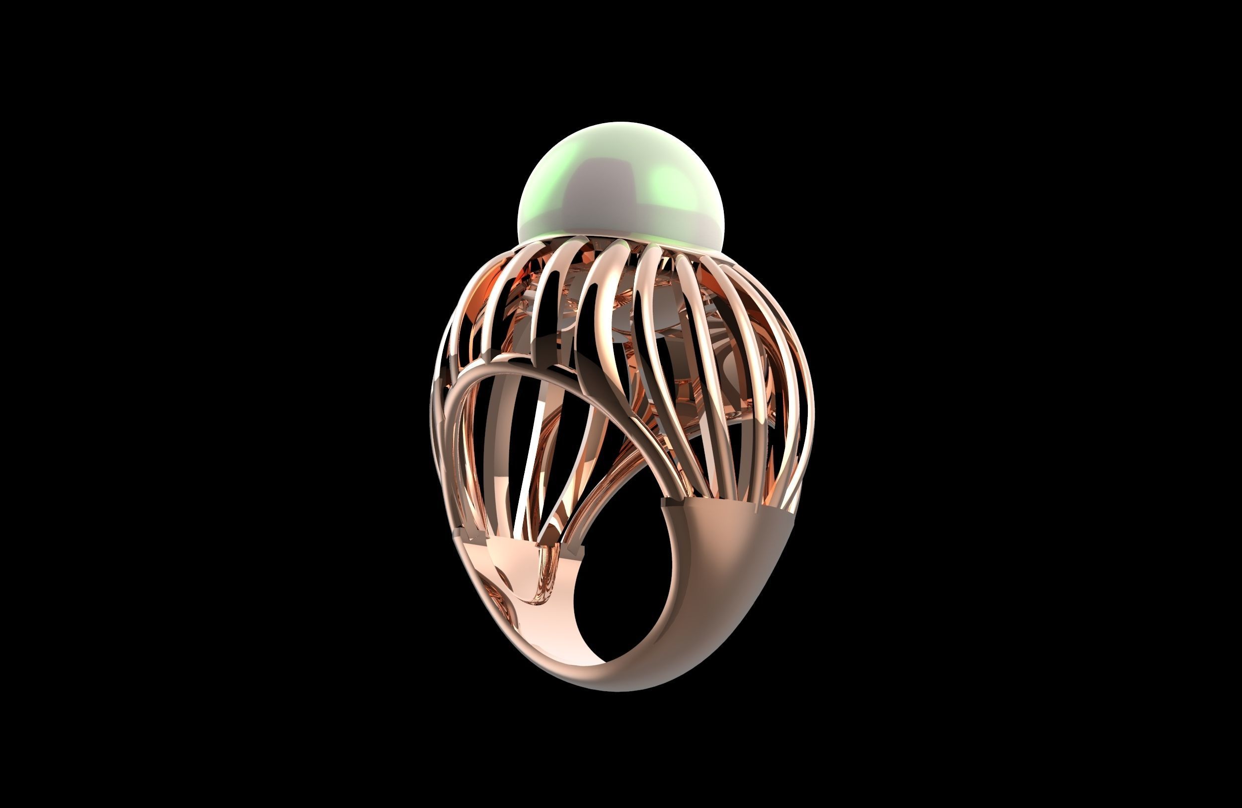 Modern Ring 3D print model_6