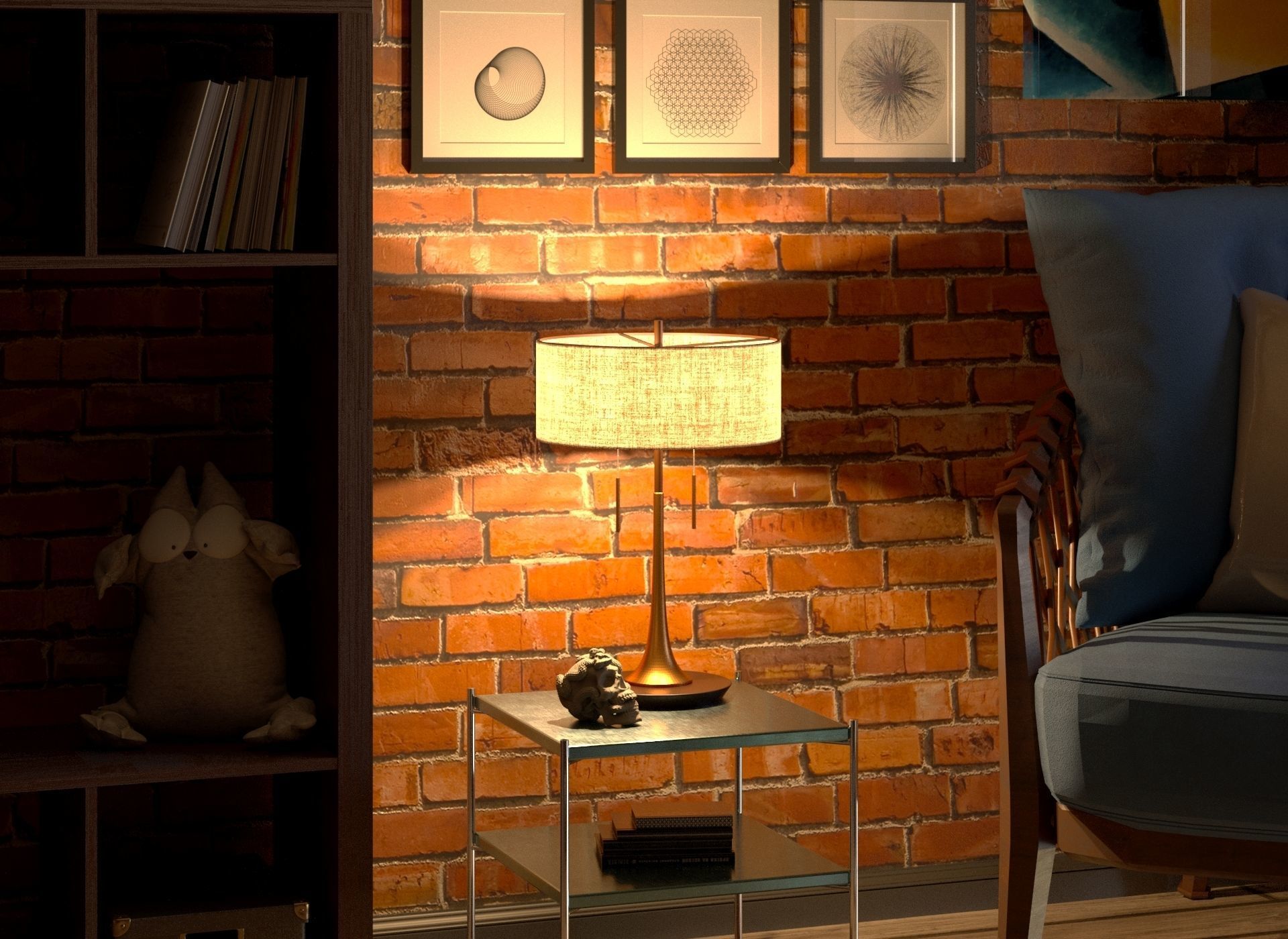 Room of the artist Free 3D model_4