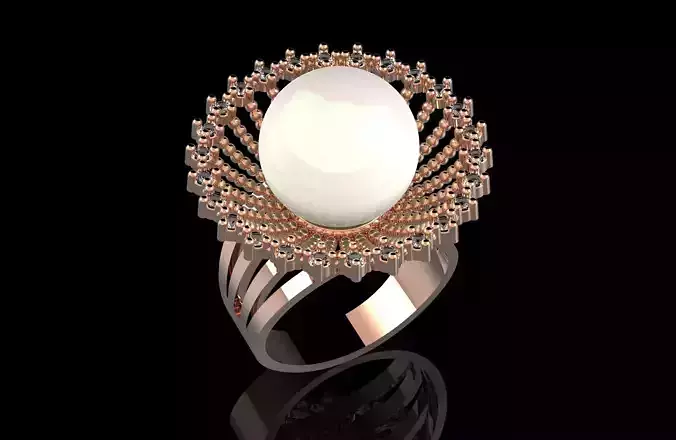 Modern Ring with Pearl
