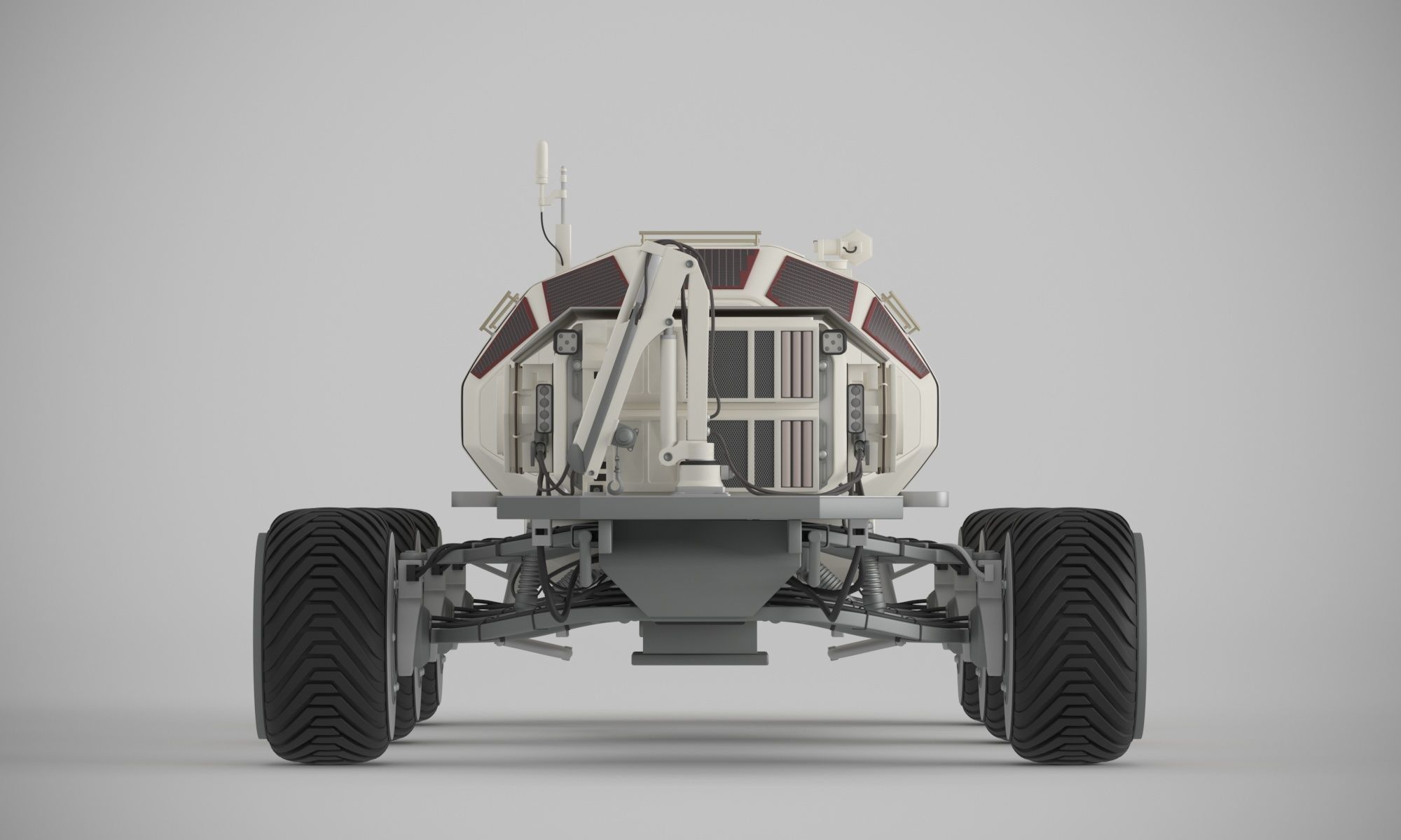 Martian base with rover and solar panels 3D model_14