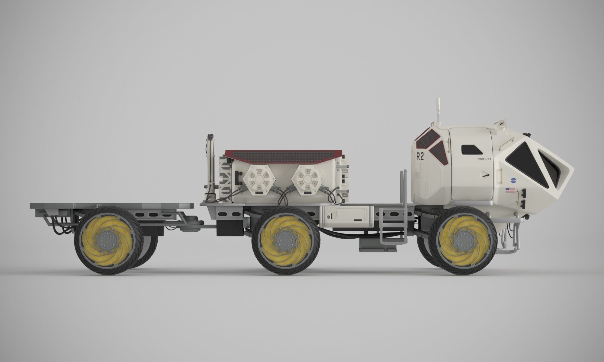 Martian base with rover and solar panels 3D model_20