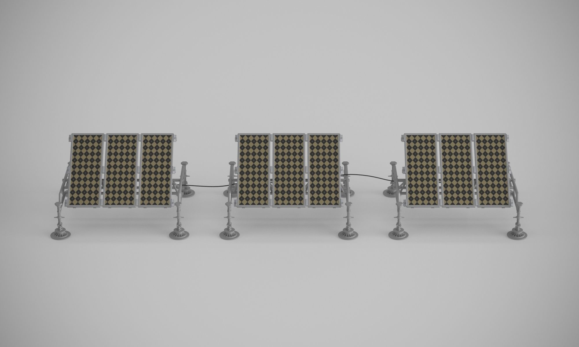 Martian base with rover and solar panels 3D model_21