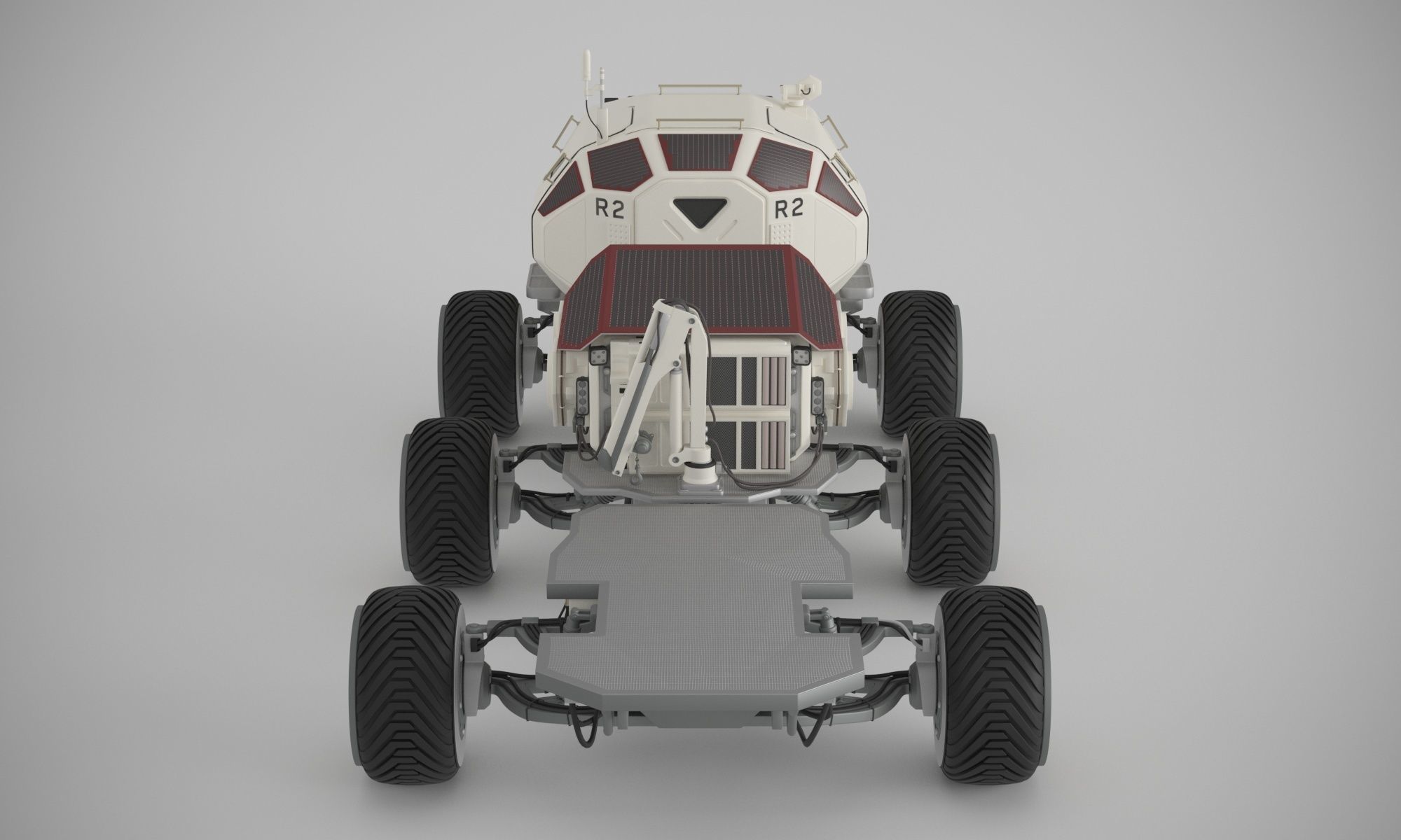 Martian base with rover and solar panels 3D model_16