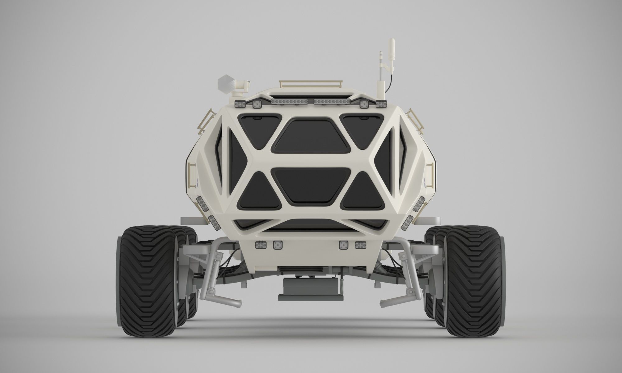 Martian base with rover and solar panels 3D model_15