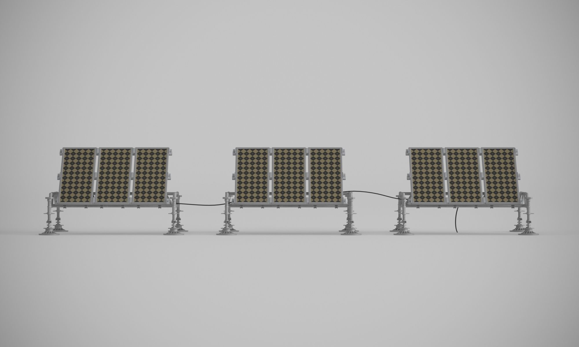 Martian base with rover and solar panels 3D model_23