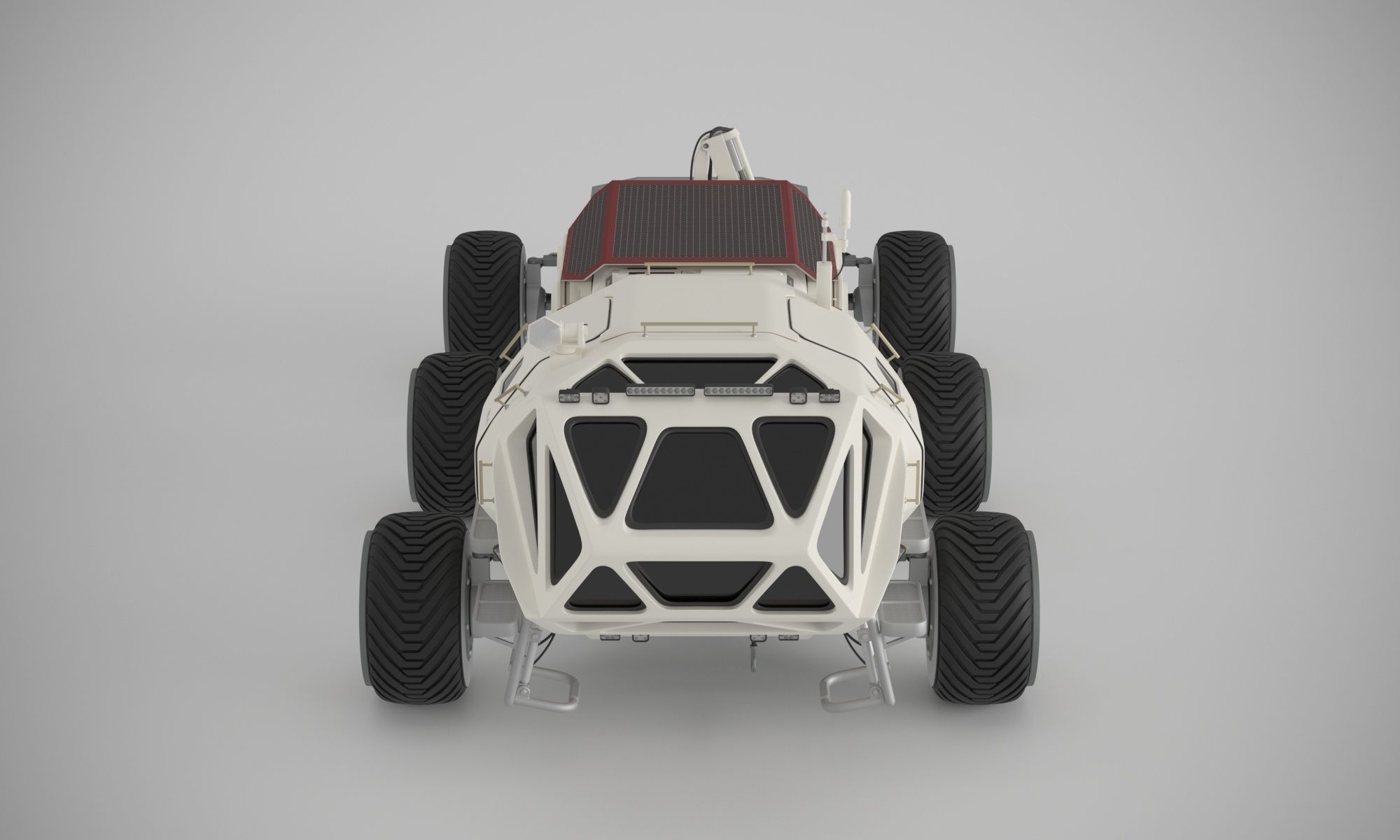 Martian base with rover and solar panels 3D model_13