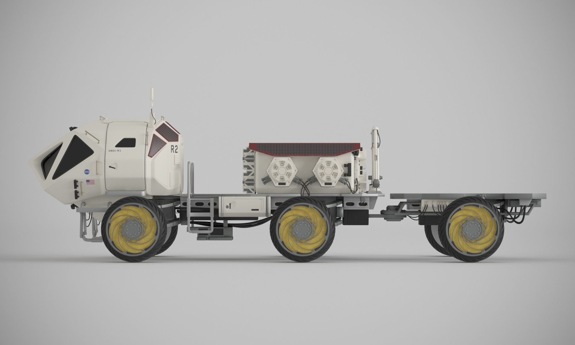 Martian base with rover and solar panels 3D model_17