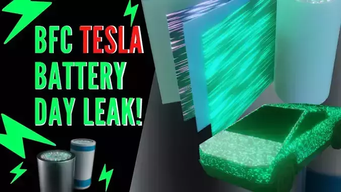 BFC Tesla BATTERY DAY CELL Leaked Version Low-poly 3D model