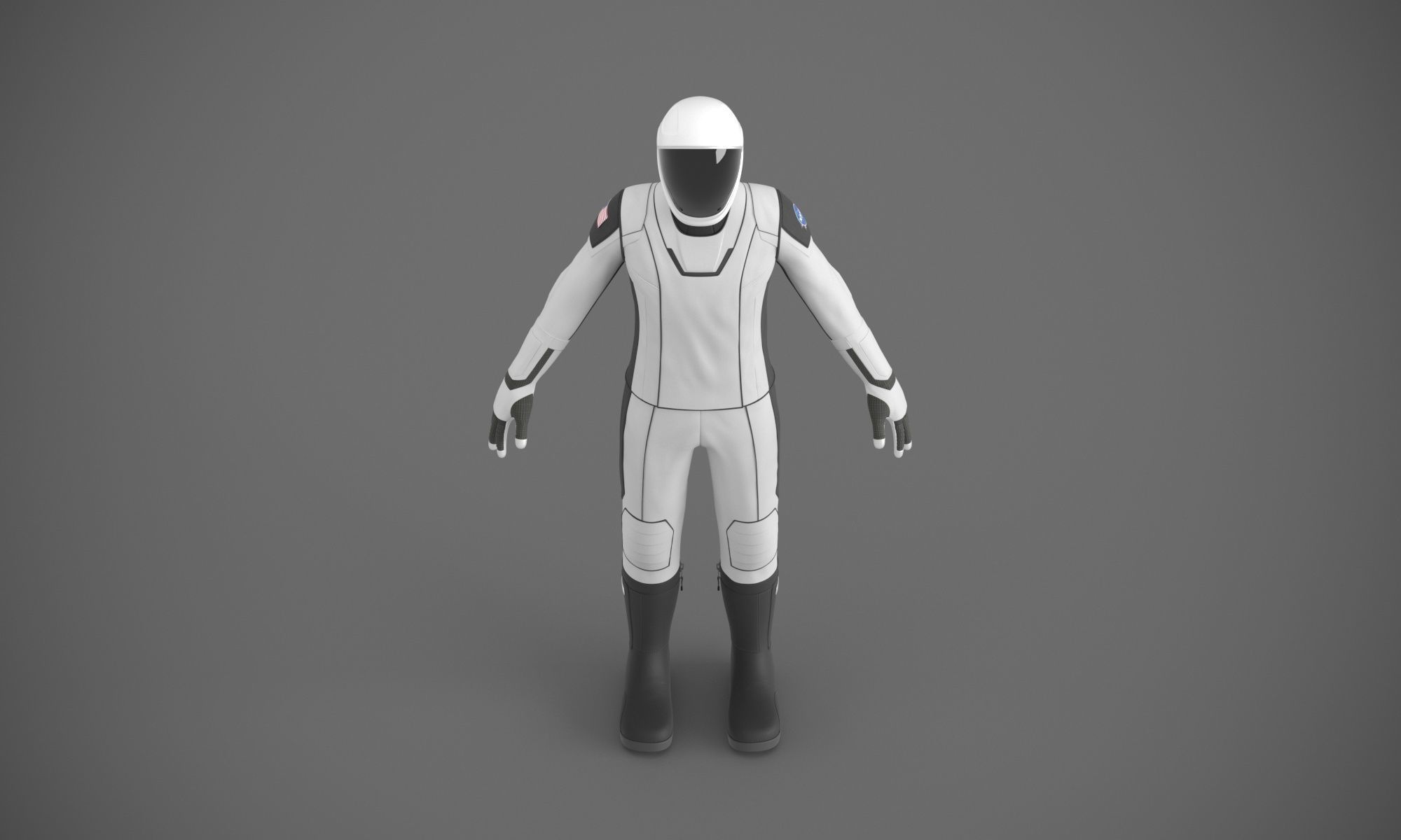 SpaceX spacesuit martian suit astronaut 3D model_2