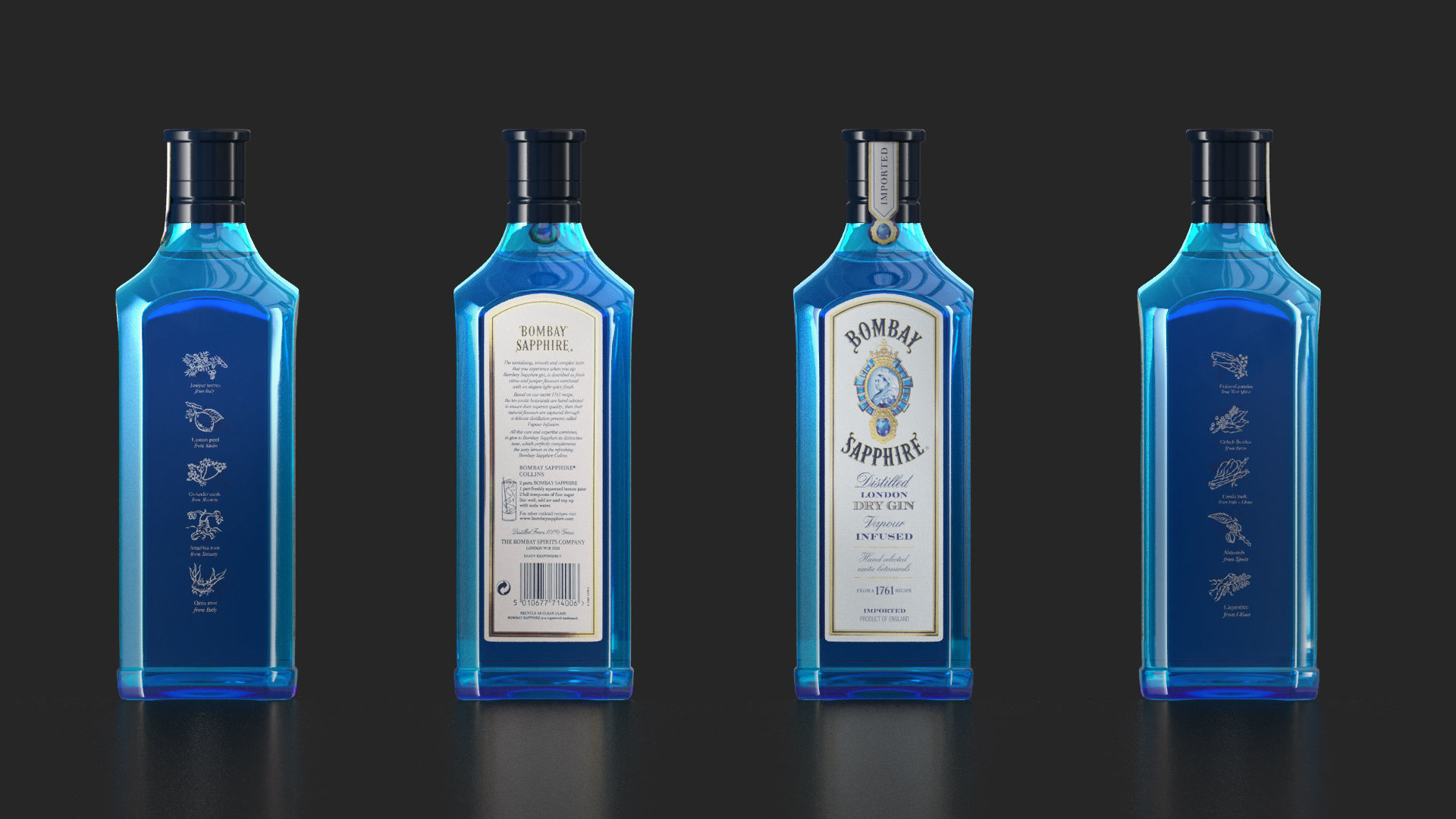 Bombay Gin Pack 3D Model Collection_6