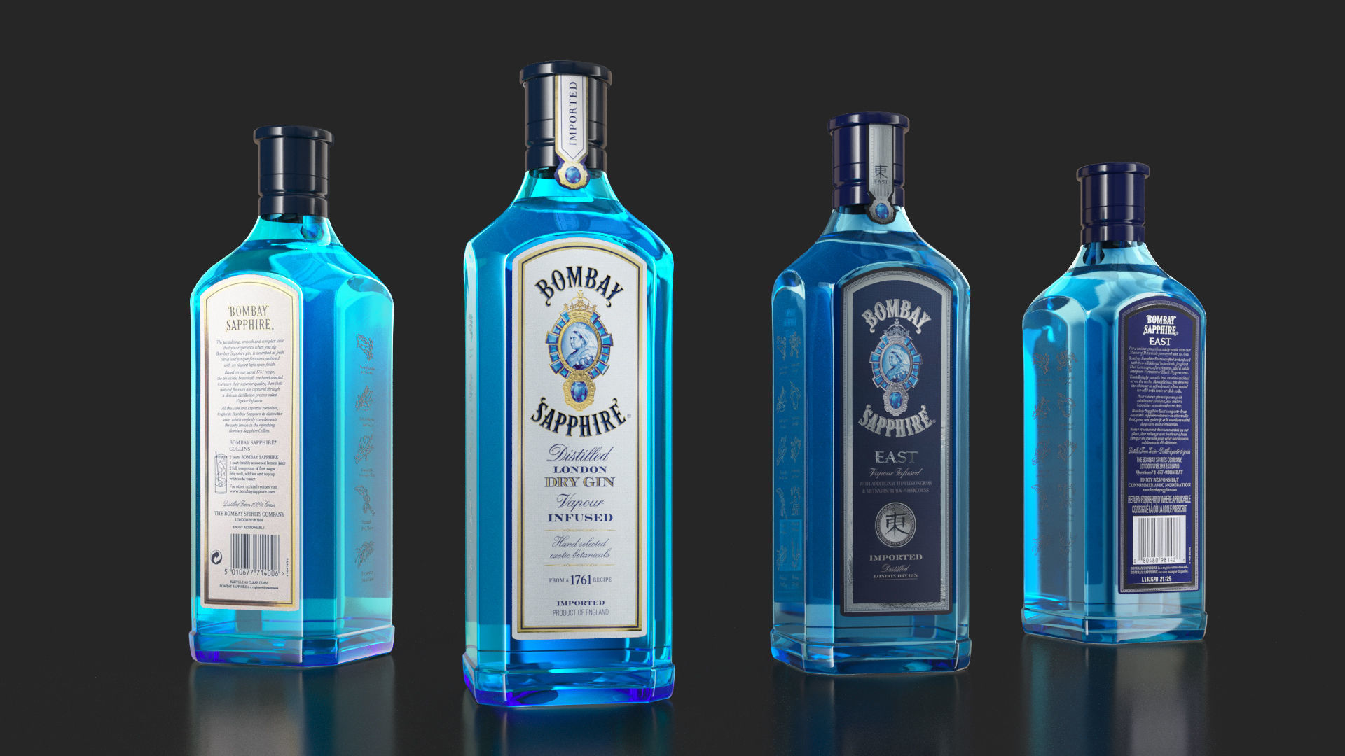 Bombay Gin Pack 3D Model Collection_2