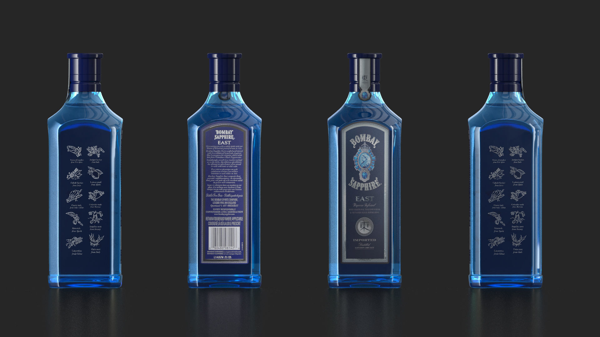 Bombay Gin Pack 3D Model Collection_7