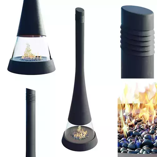 Fireplace LINEA 914 exclusively glazed Low-poly 3D model
