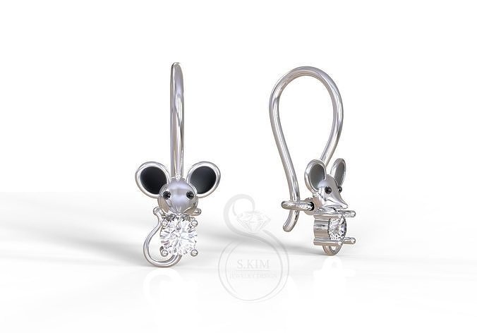 Kid earring little mouse 3D print model