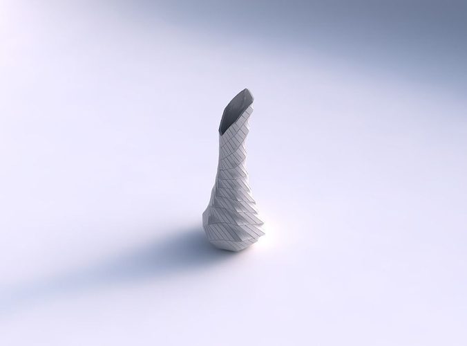 Vase top bent hexagon 2 with distorted and twisted grid plates