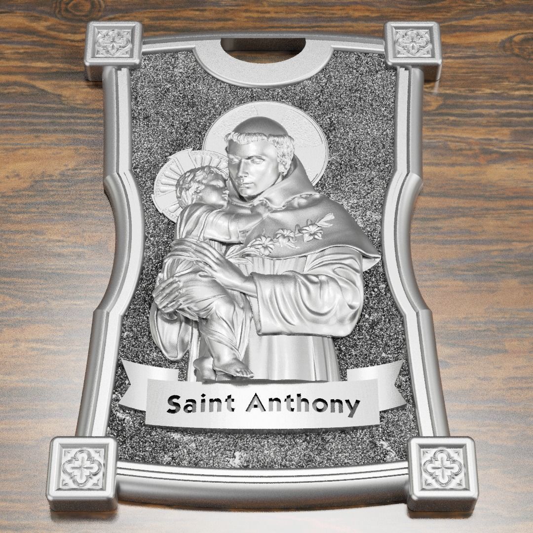 St Anthony Pendant 3D print model_2
