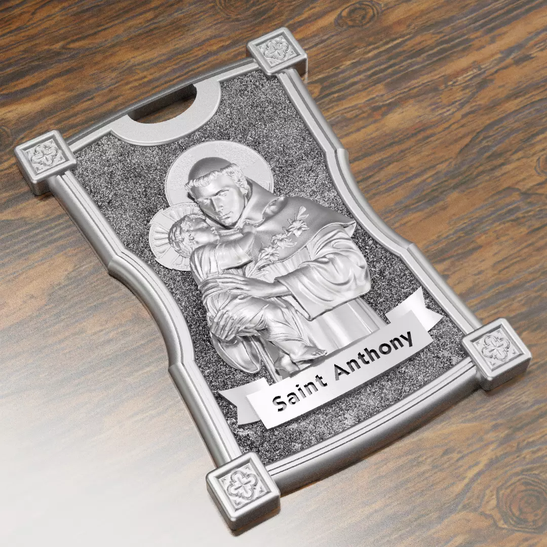 St Anthony Pendant 3D print model_0