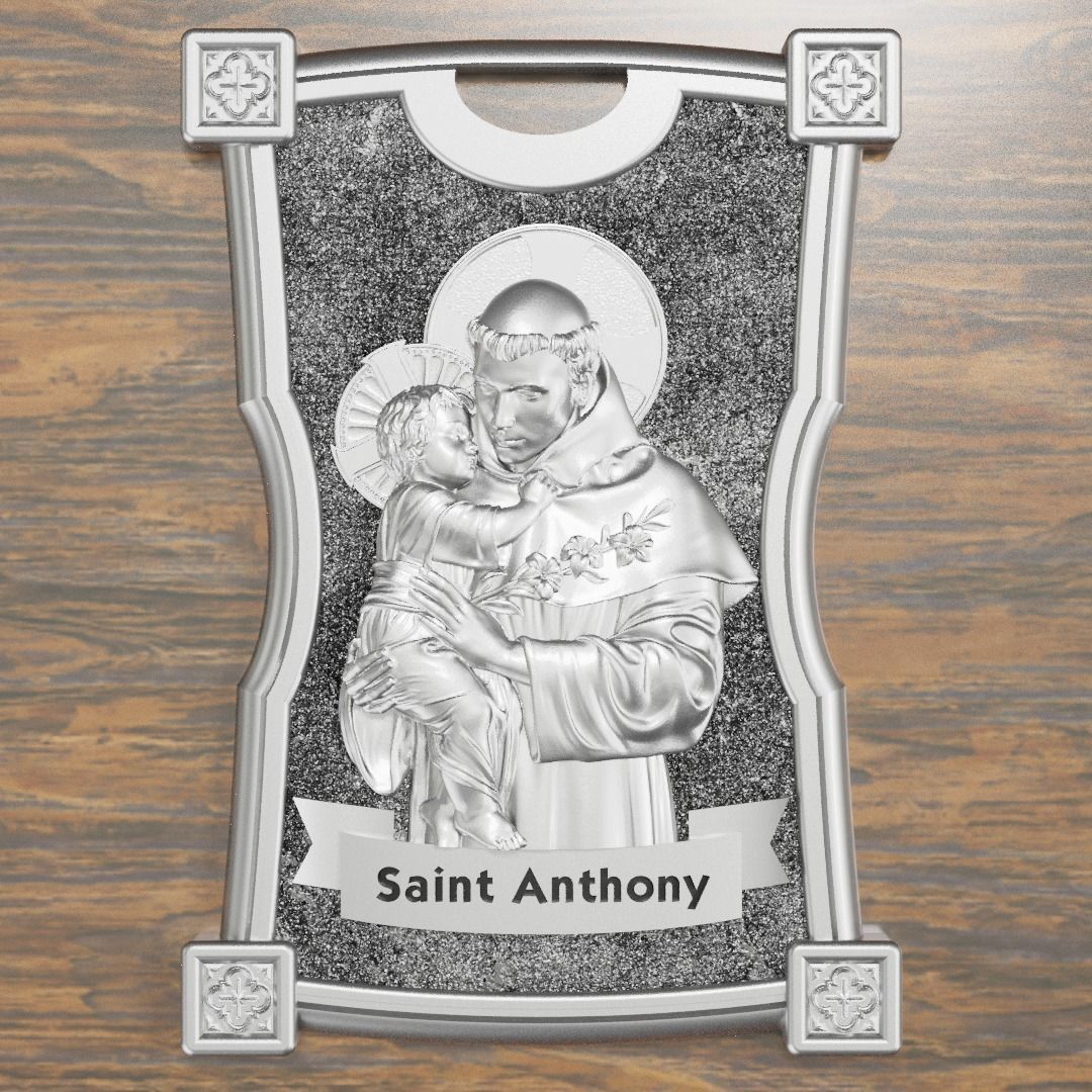 St Anthony Pendant 3D print model_1