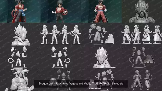 Dragon ball - Pack Goku Vegeta and Vegito TIME PATROL