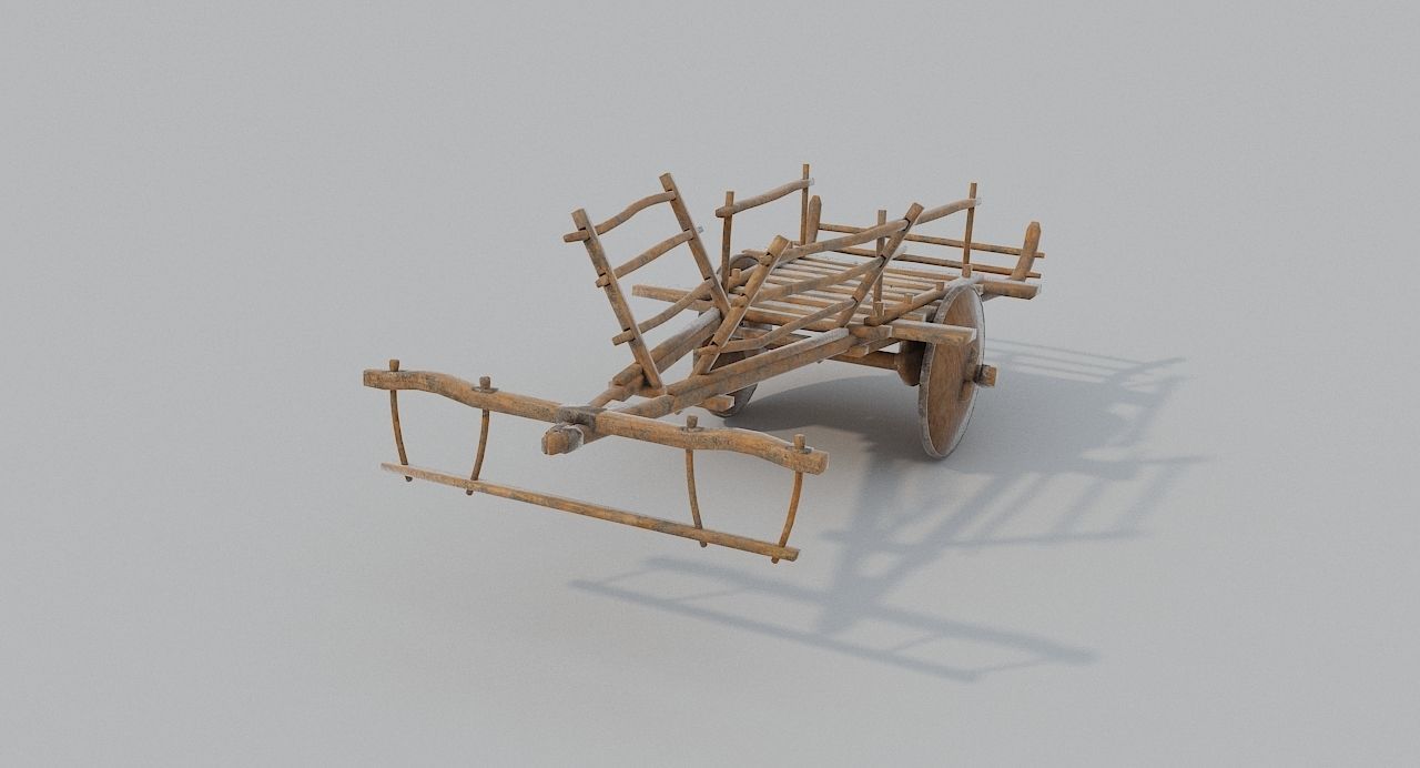 Ox Cart Low-poly 3D model_2