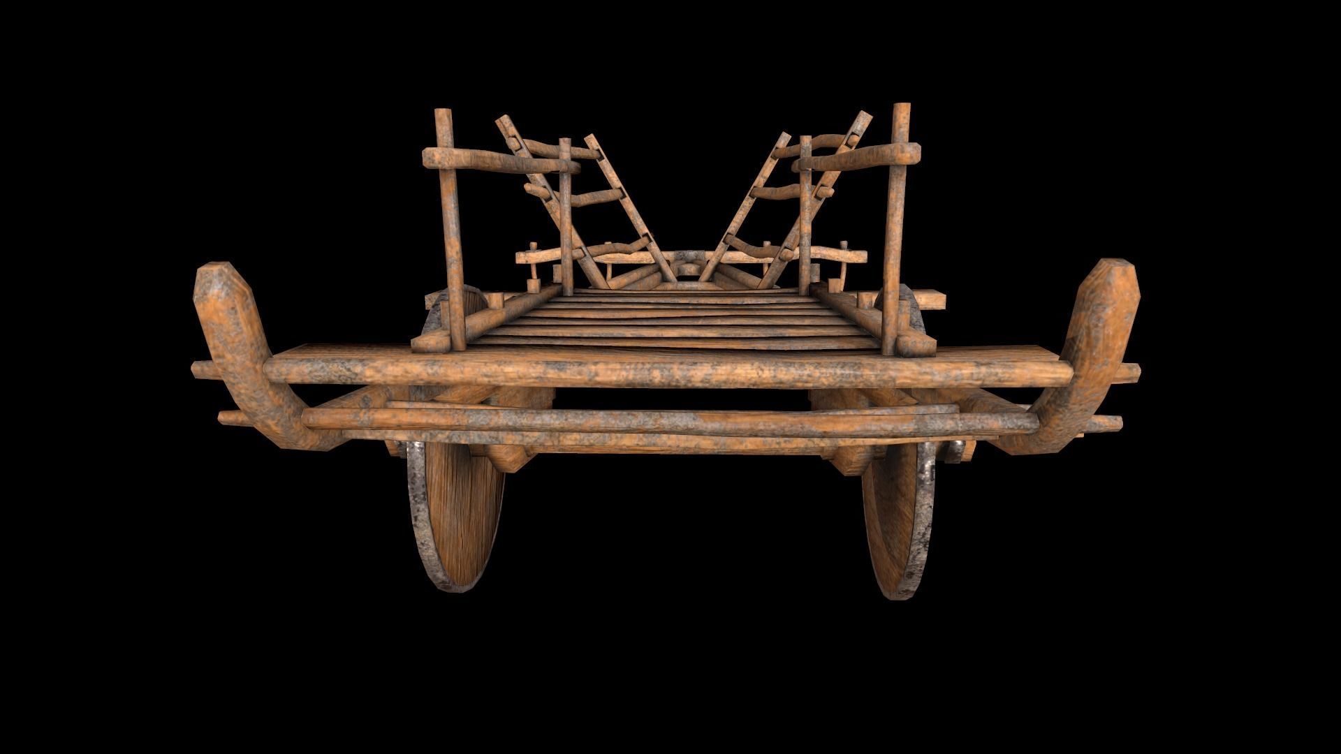 Ox Cart Low-poly 3D model_8