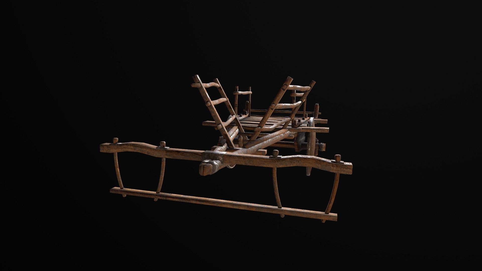 Ox Cart Low-poly 3D model_4