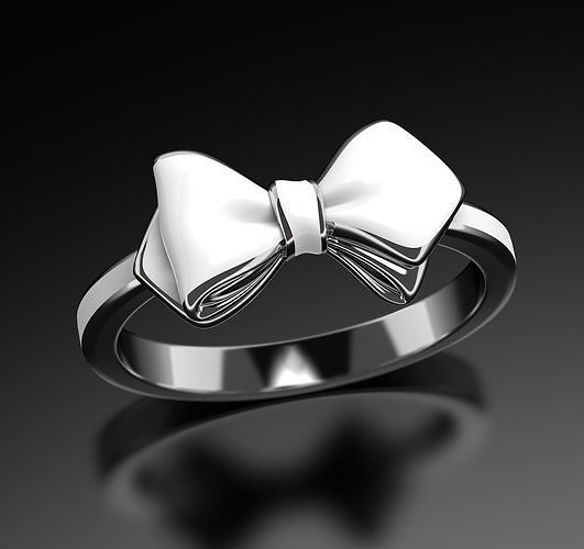 The March Hare bow-tie ring 3D print model
