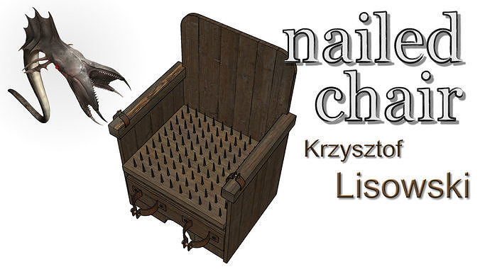 A Spanish torture nailed chair 3D model