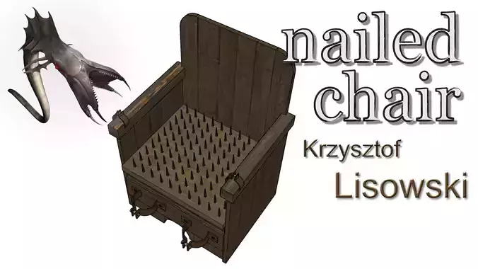 A Spanish torture nailed chair 3D model
