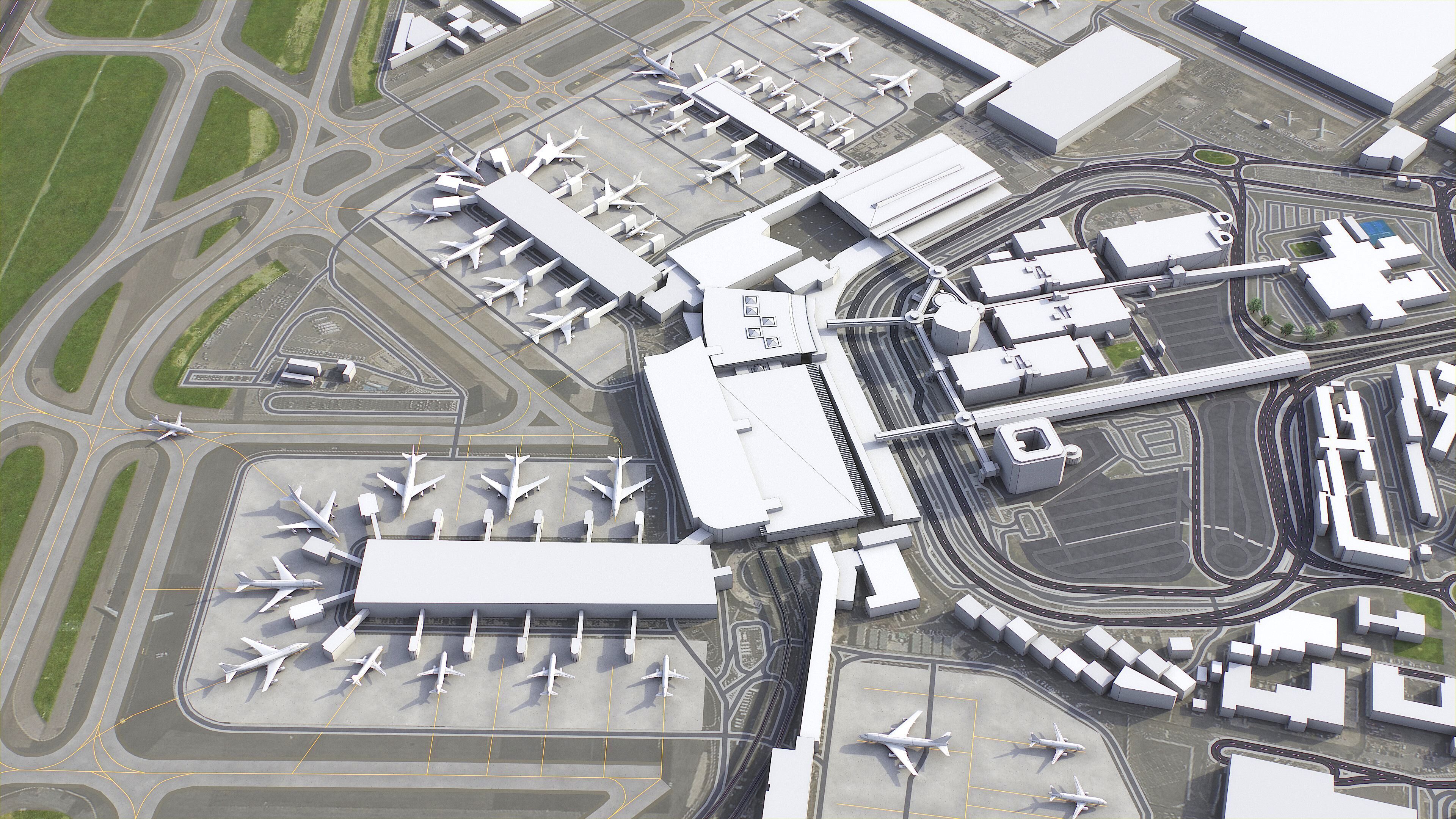Rome - Fiumicino Airport Low-poly 3D model_6