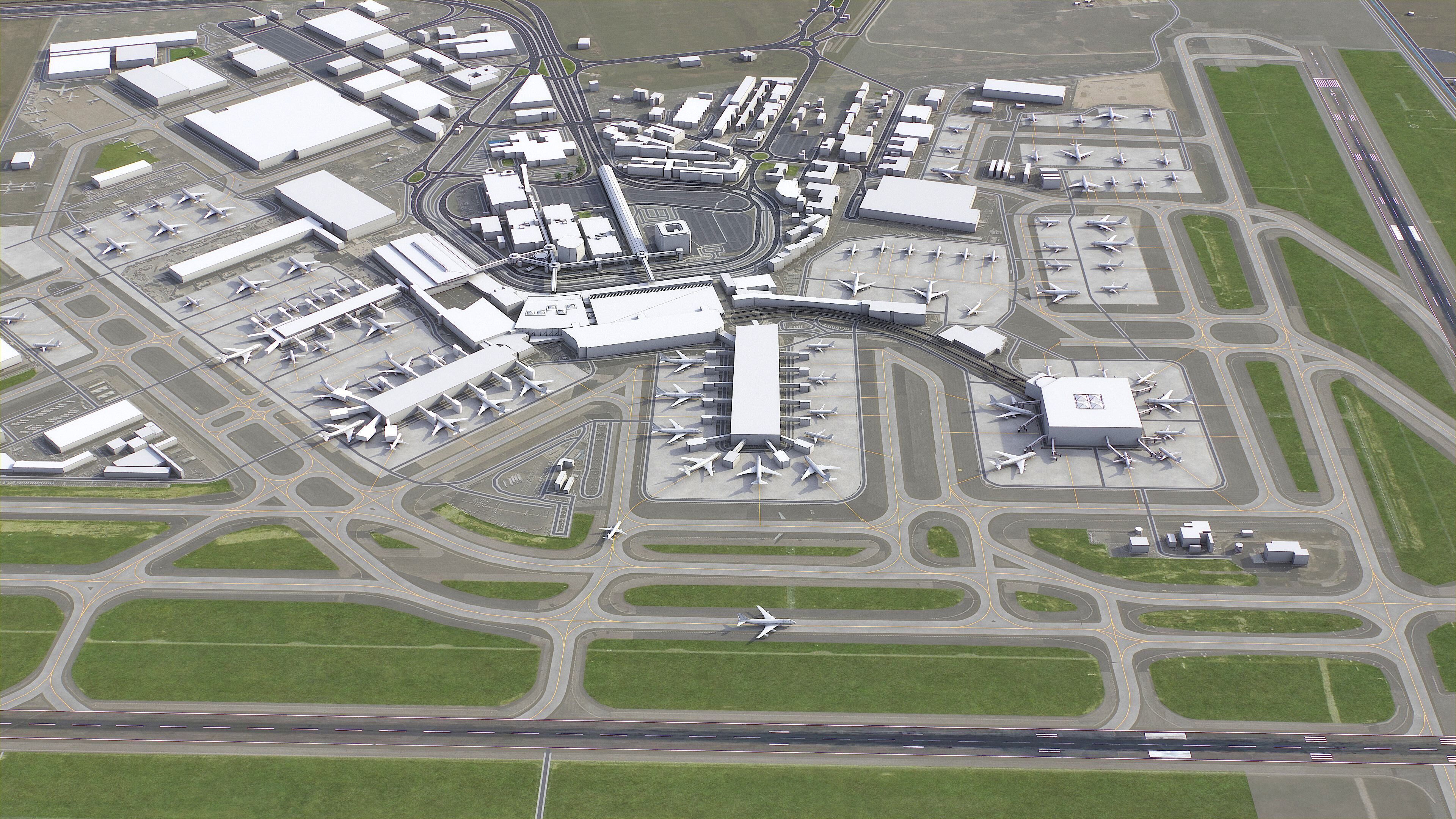 Rome - Fiumicino Airport Low-poly 3D model_2