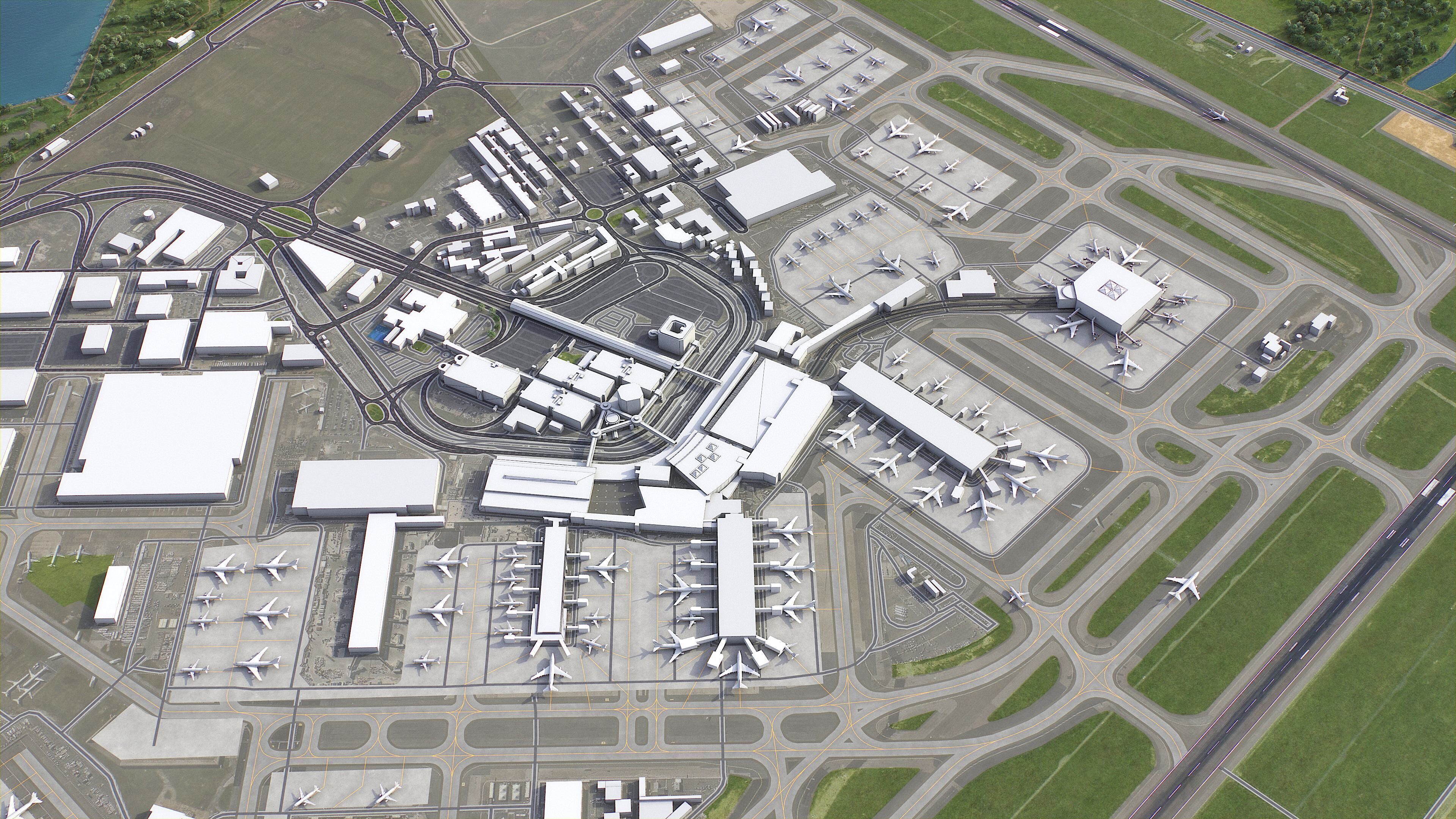 Rome - Fiumicino Airport Low-poly 3D model_3