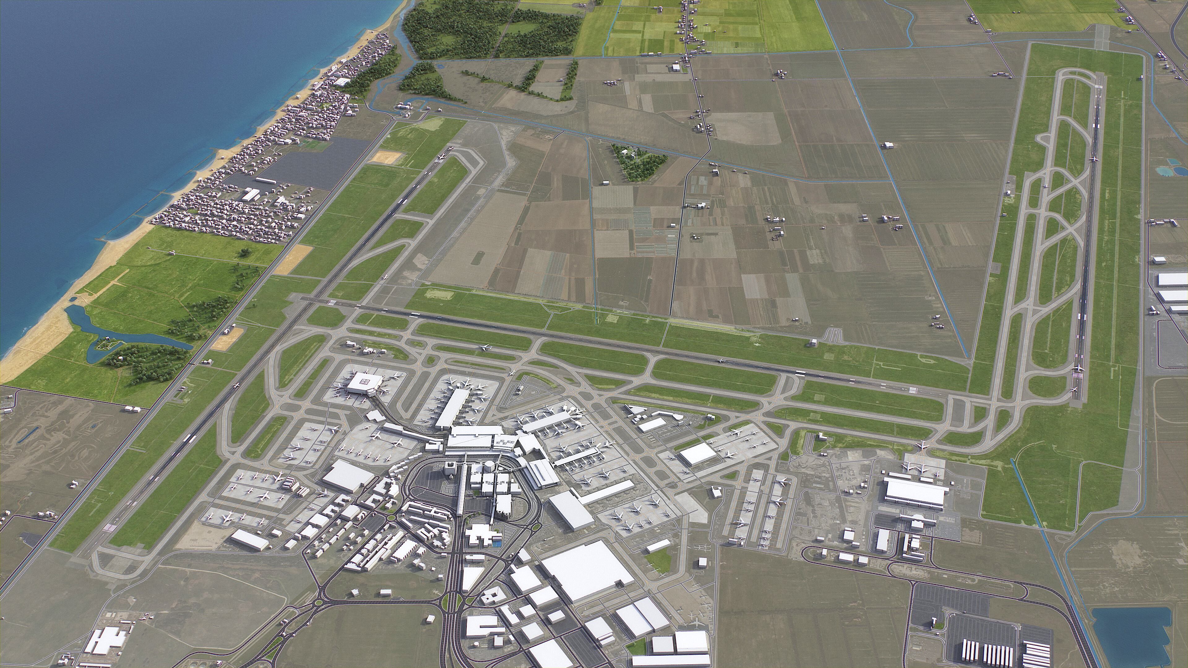 Rome - Fiumicino Airport Low-poly 3D model_8