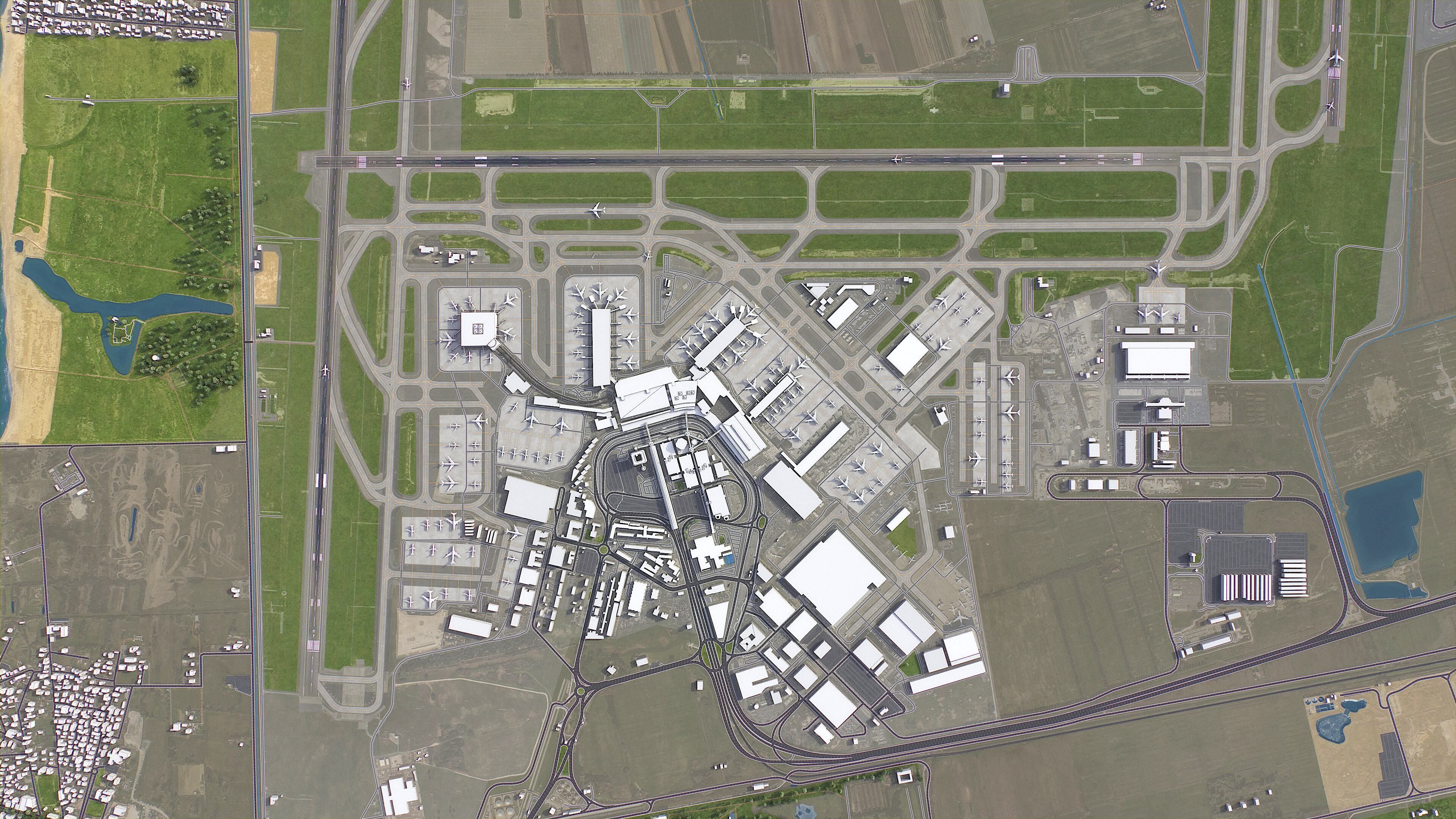 Rome - Fiumicino Airport Low-poly 3D model_10