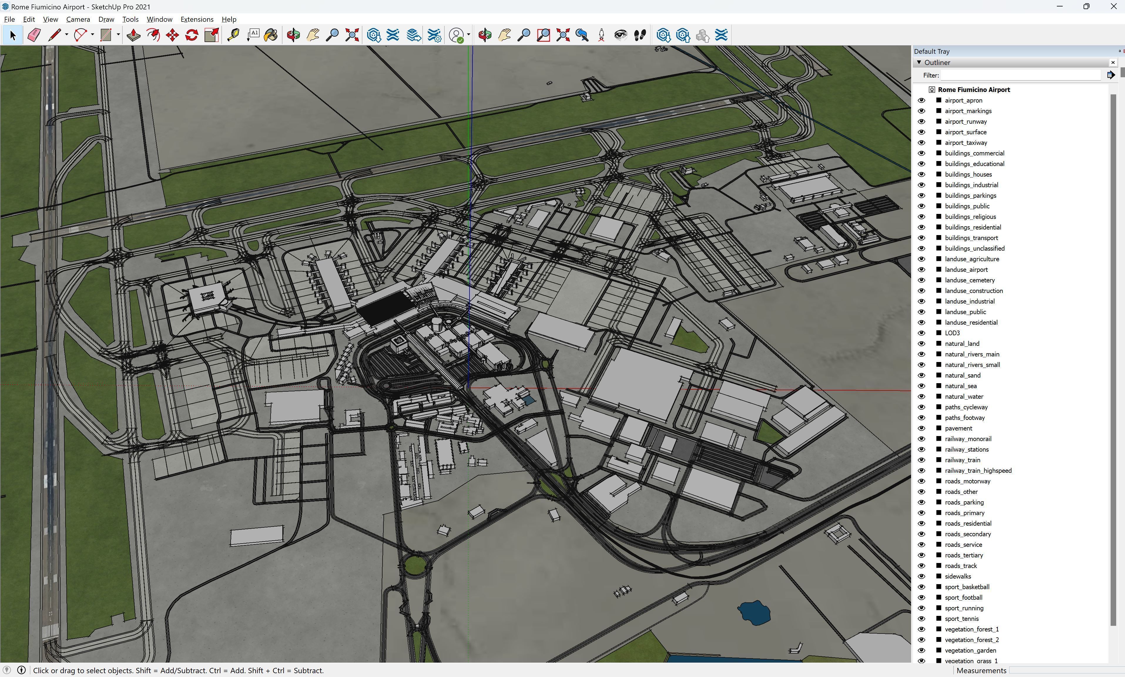 Rome - Fiumicino Airport Low-poly 3D model_14
