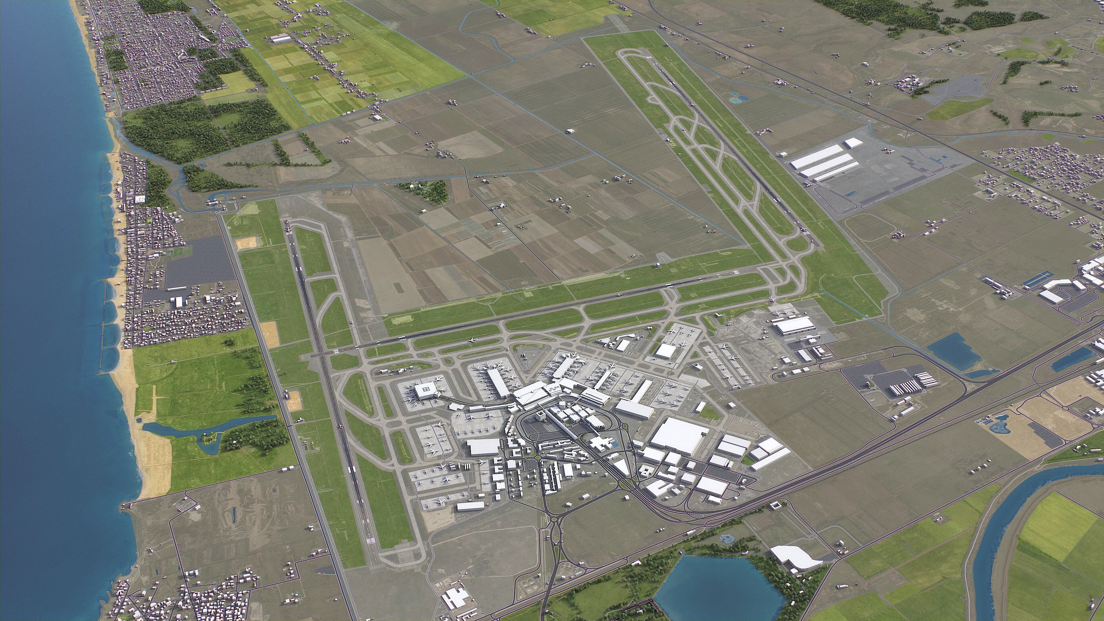 Rome - Fiumicino Airport Low-poly 3D model_1