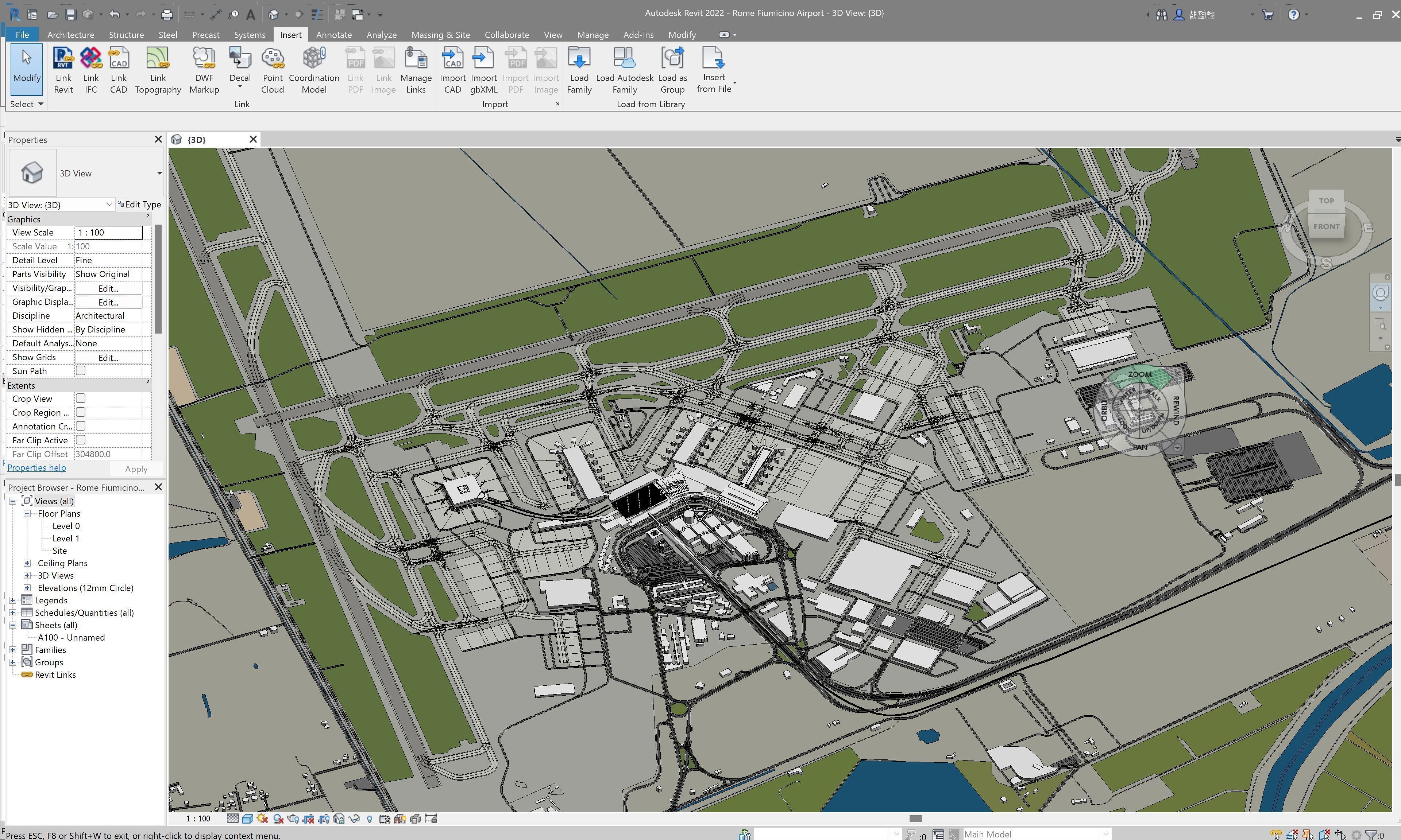 Rome - Fiumicino Airport Low-poly 3D model_12