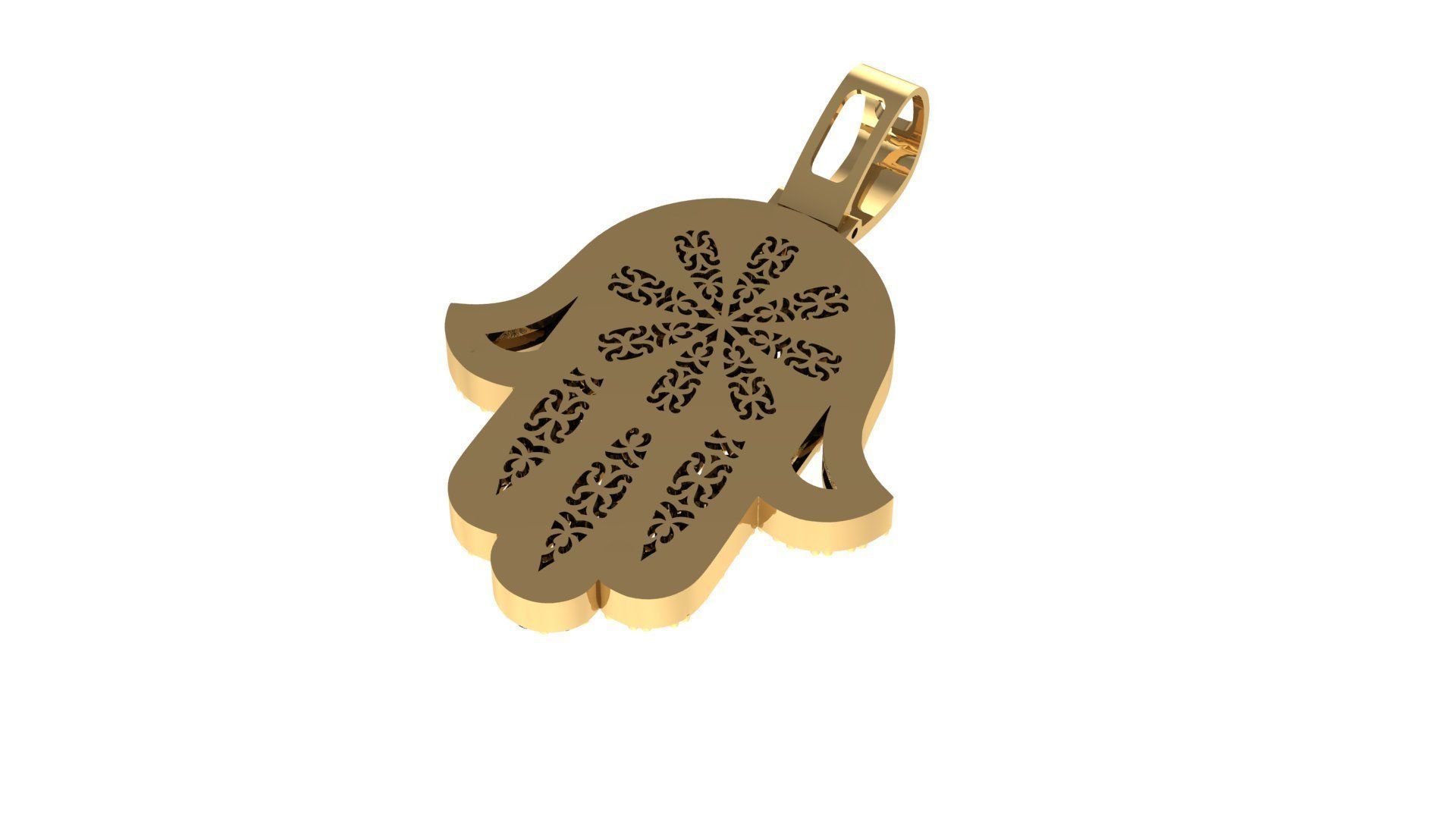 Hamsa Pendant Diamonds stl 3D model_6