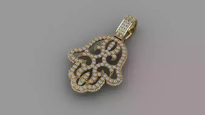 mc- Hamsa Pendant Diamond JUST STL