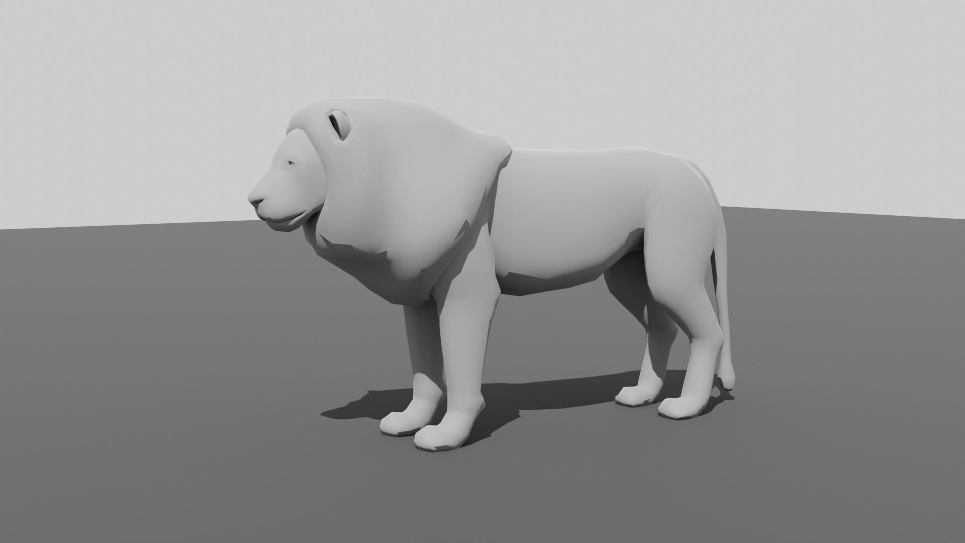 Lion Lioness Low-poly 3D model_6