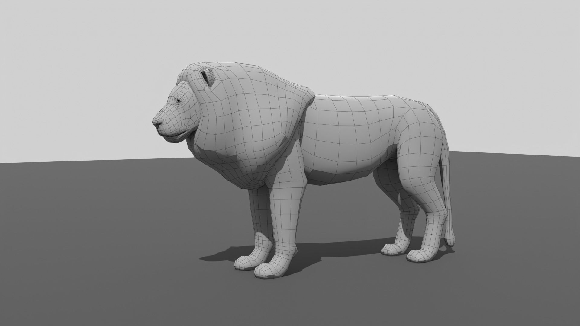 Lion Lioness Low-poly 3D model_11