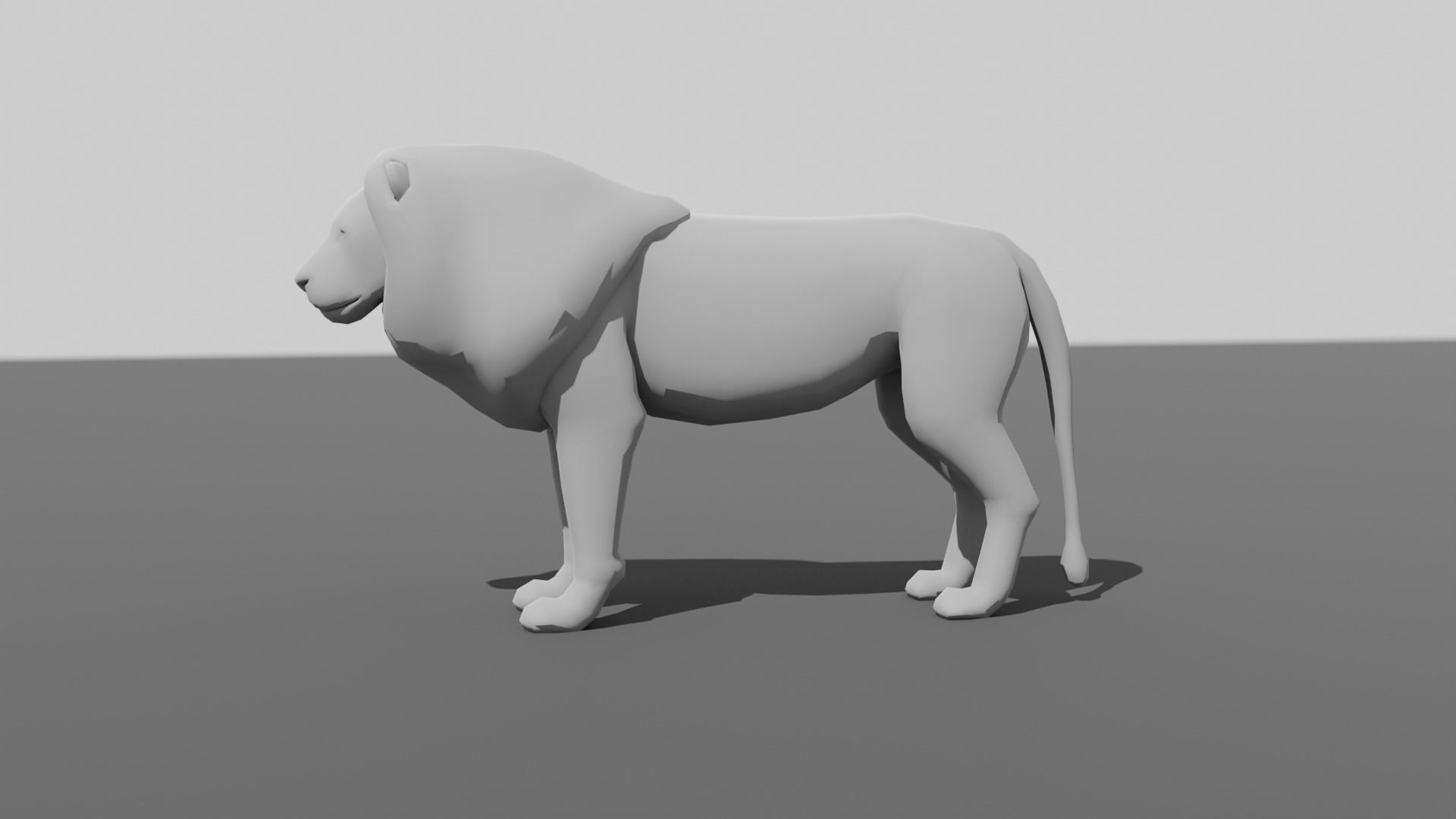 Lion Lioness Low-poly 3D model_8