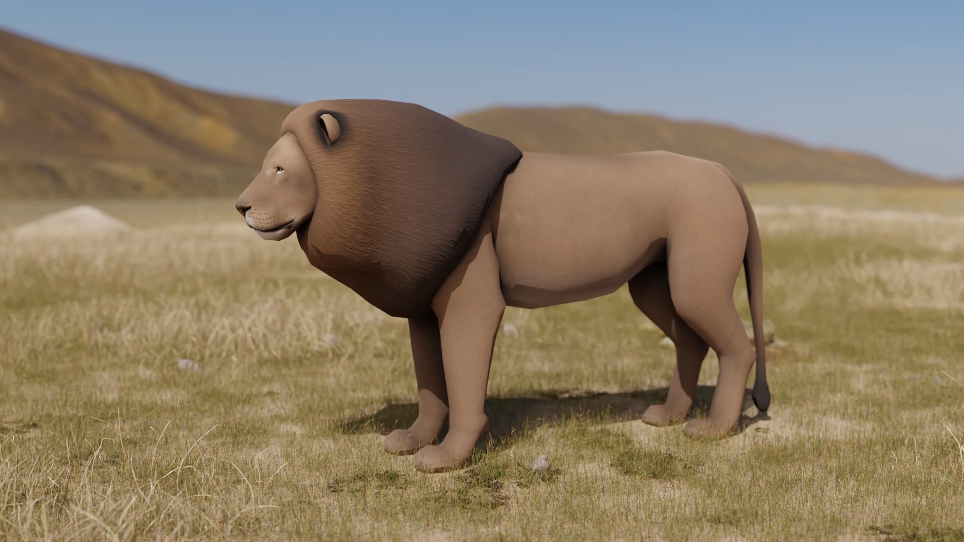 Lion Lioness Low-poly 3D model_2