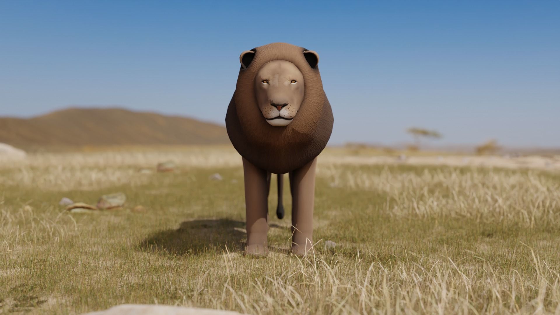 Lion Lioness Low-poly 3D model_3