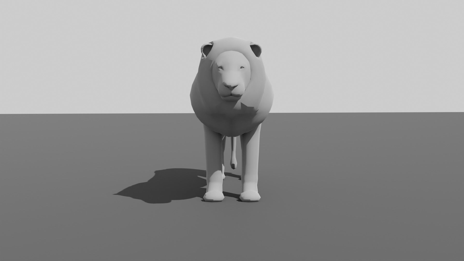 Lion Lioness Low-poly 3D model_7